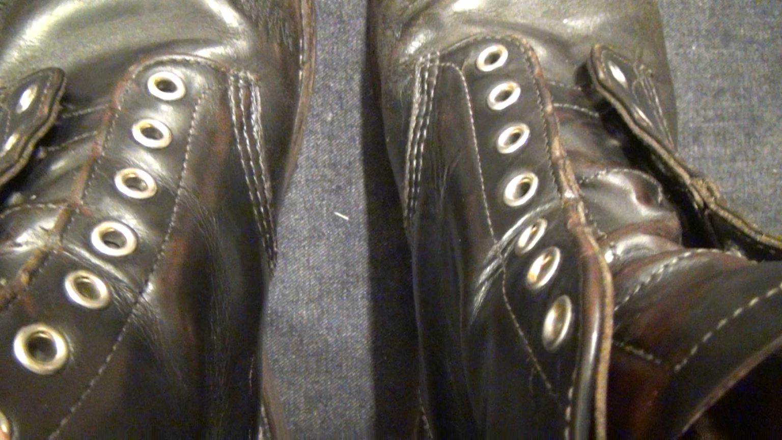 レッドウィング ブラッククロンダイク 茶芯の手入れ クリーム別の靴磨き 仕上がり比較 経年変化